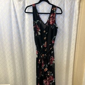 Black floral jumpsuit